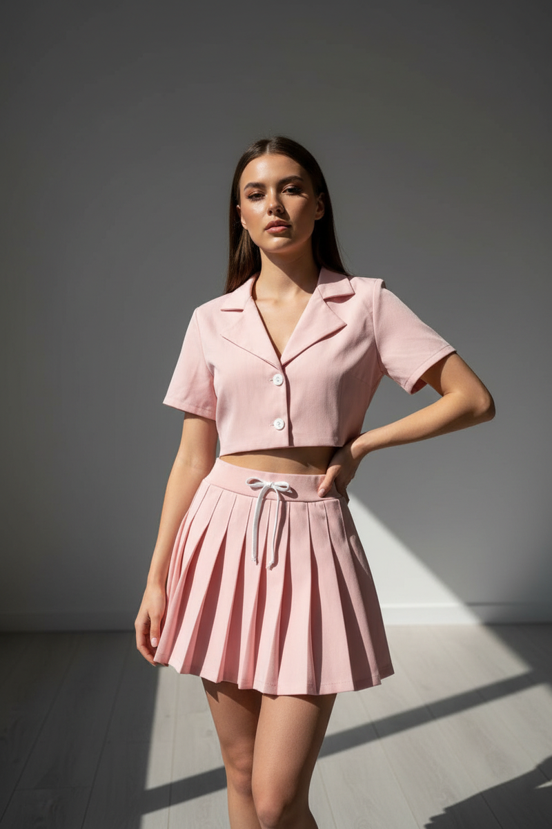 Conjunto Rosa Bebé en modelo