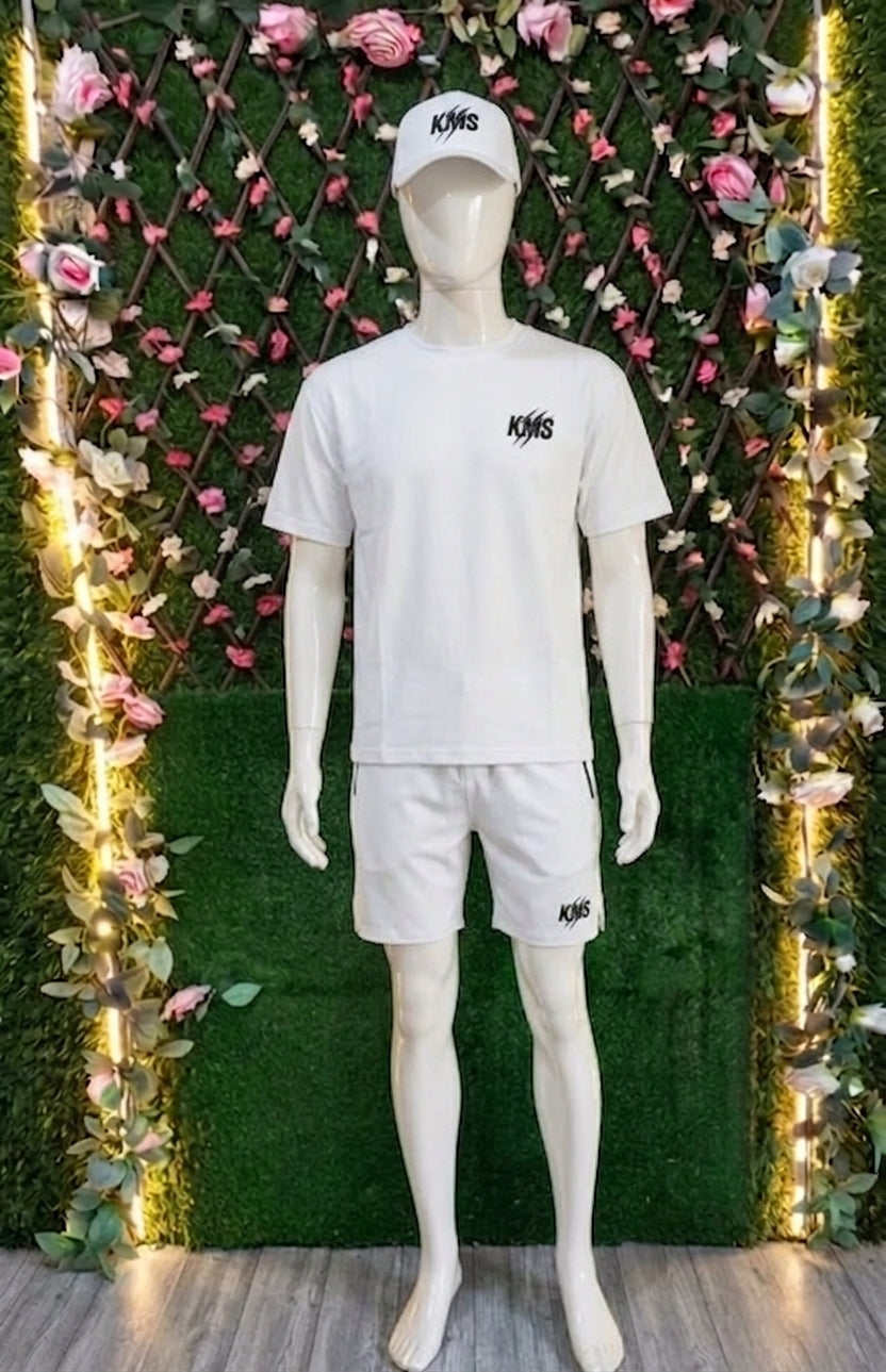 Set Hombre Blanco - Camiseta + Short + Gorra