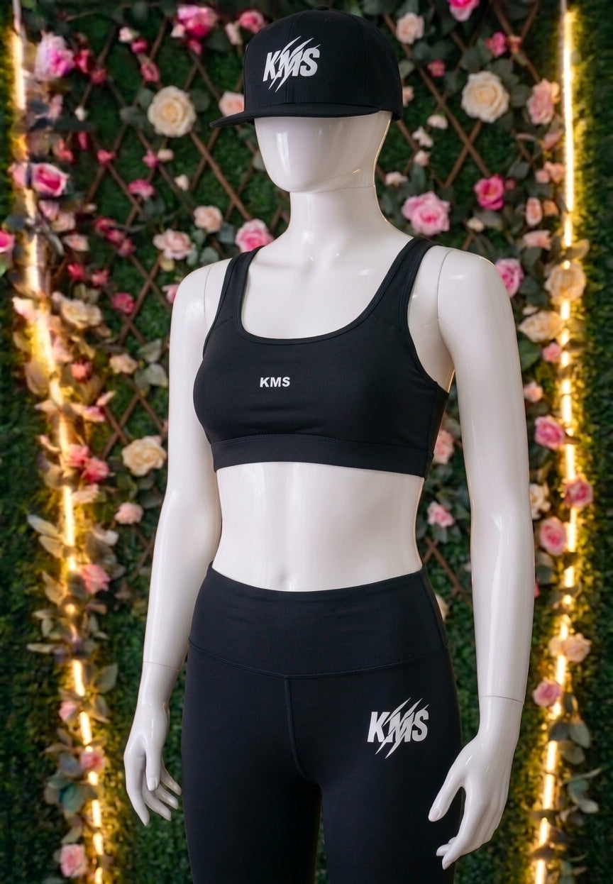 Set Mujer Negro - Gorra + Top + Licra