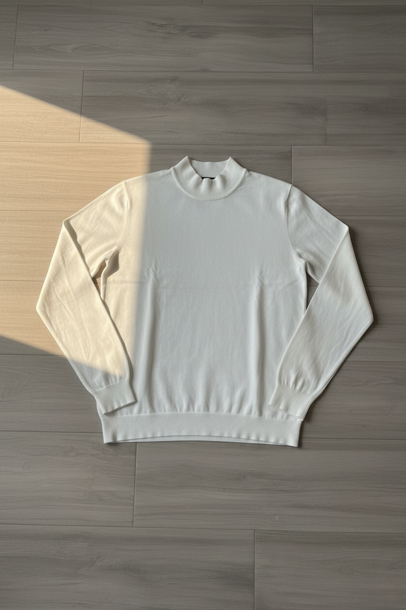 Suéter Cuello Alto Liso Premium KMS - Blanco