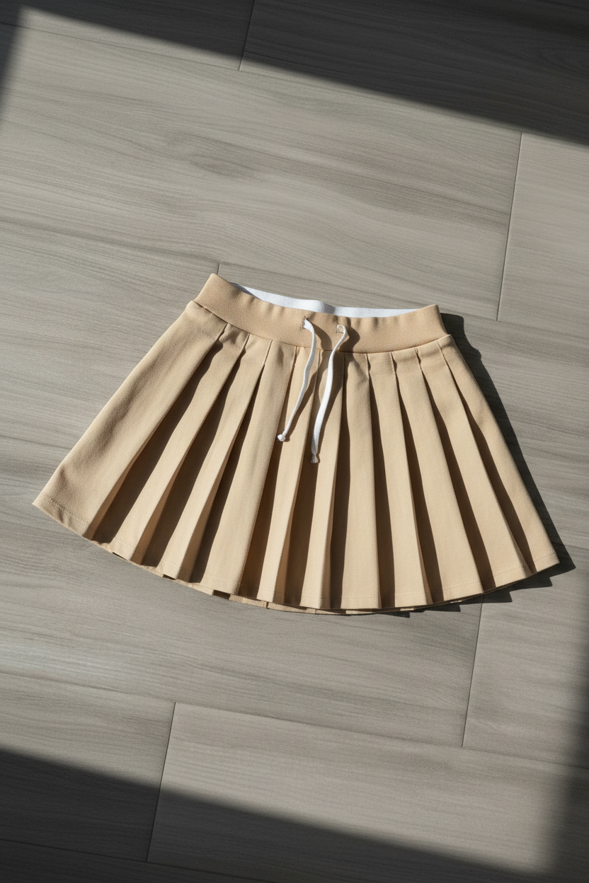 Falda Plisada KMS - Beige/Crema