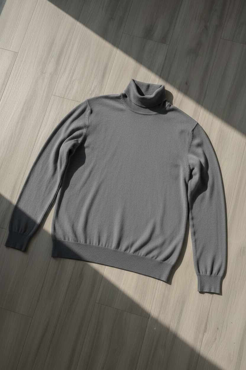 Suéter Cuello Alto Liso Premium KMS - Gris