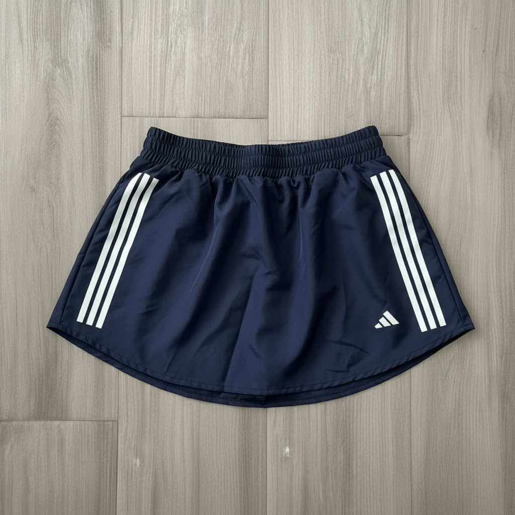Falda Short Azul Marino - Rayas Blancas
