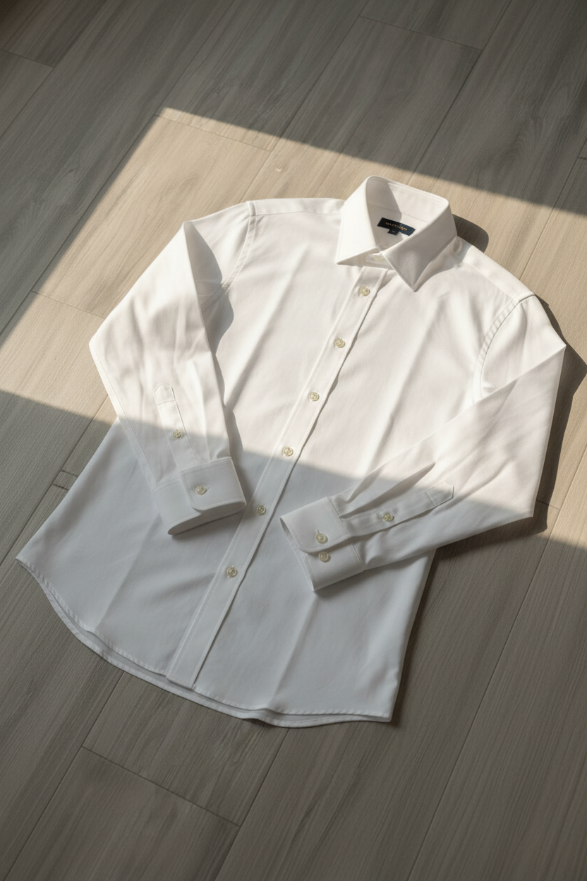 Camisa Algodón Premium Manga Larga KMS - Blanco