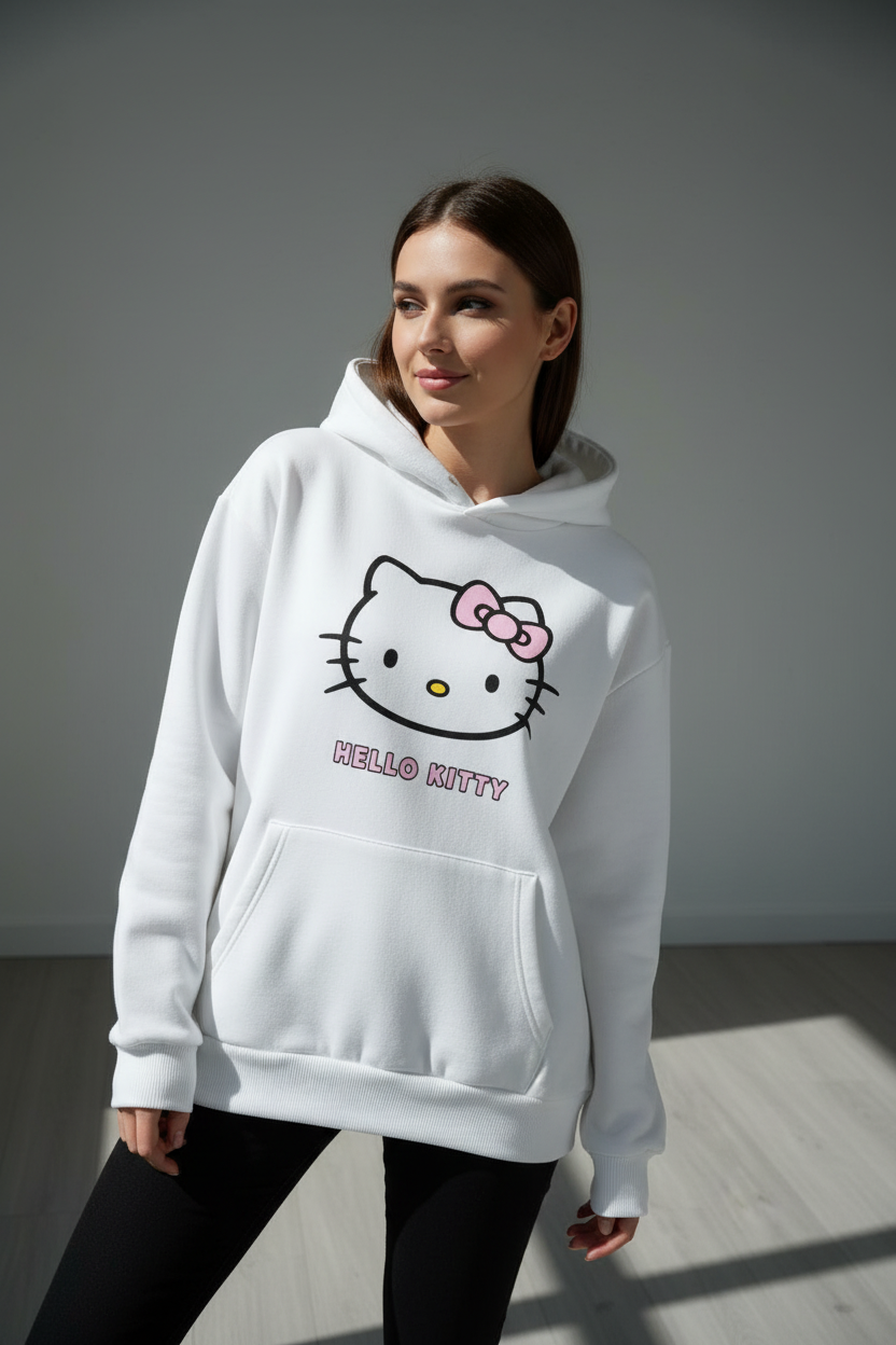Hoodie Hello Kitty Blanco - Modelo