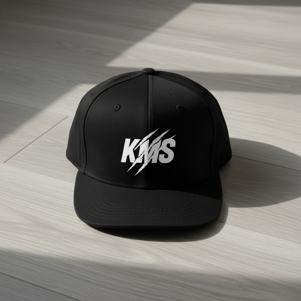 Gorra KMS color negro estampado DTF