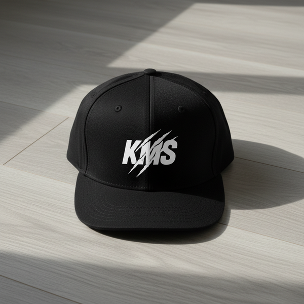 Gorra KMS color negro estampado DTF