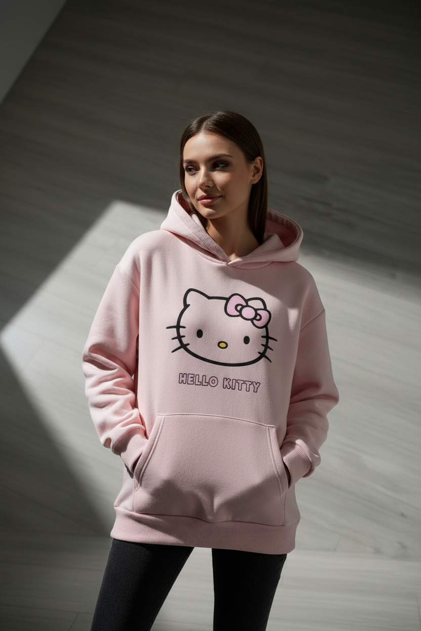 Hoodie Hello Kitty Rosa - Modelo