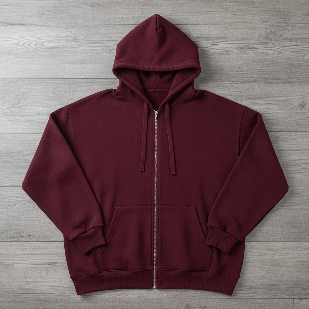Hoodie Zip-Up Oversize Vino
