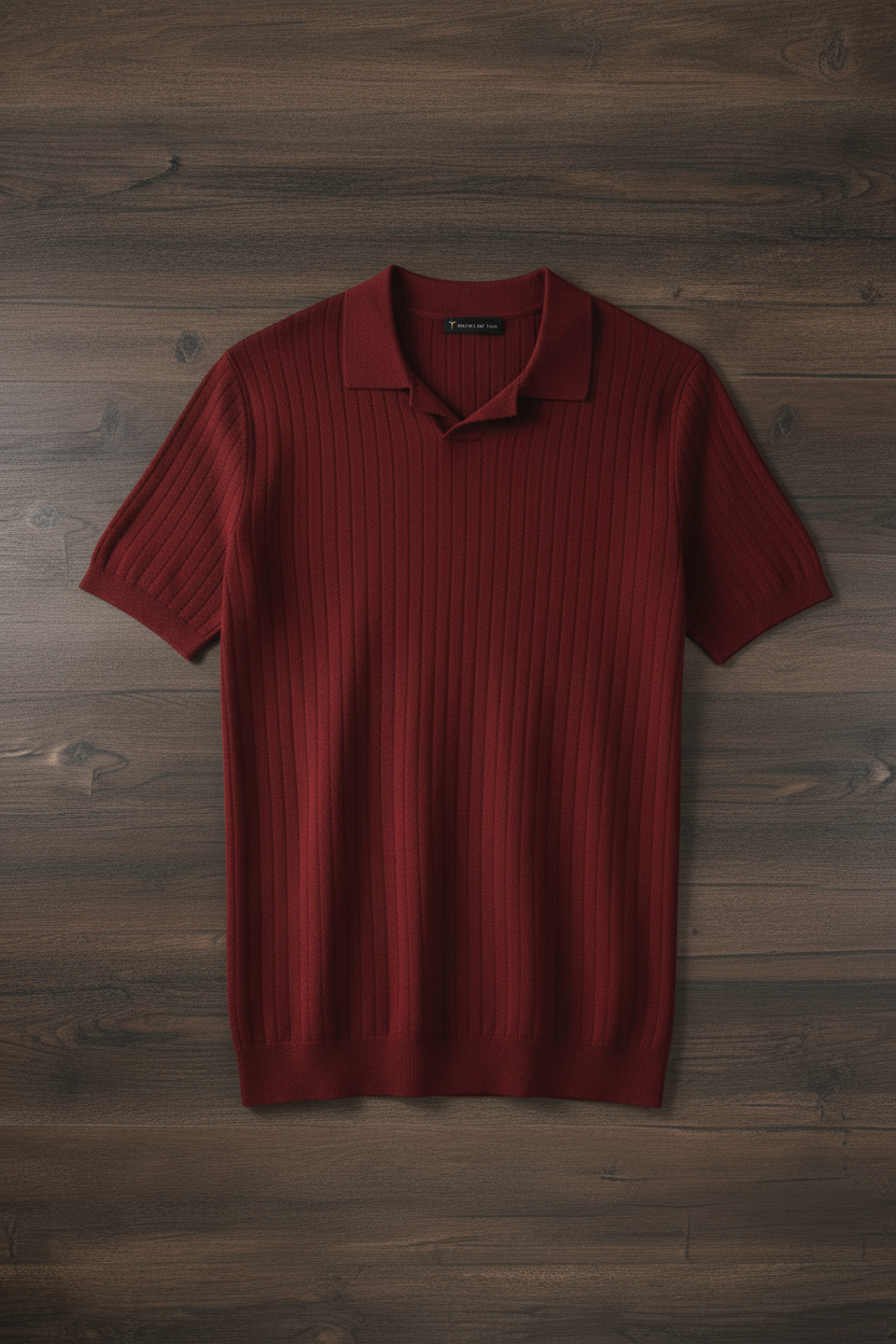 Polo Tejido Cuello Johnny - Rojo