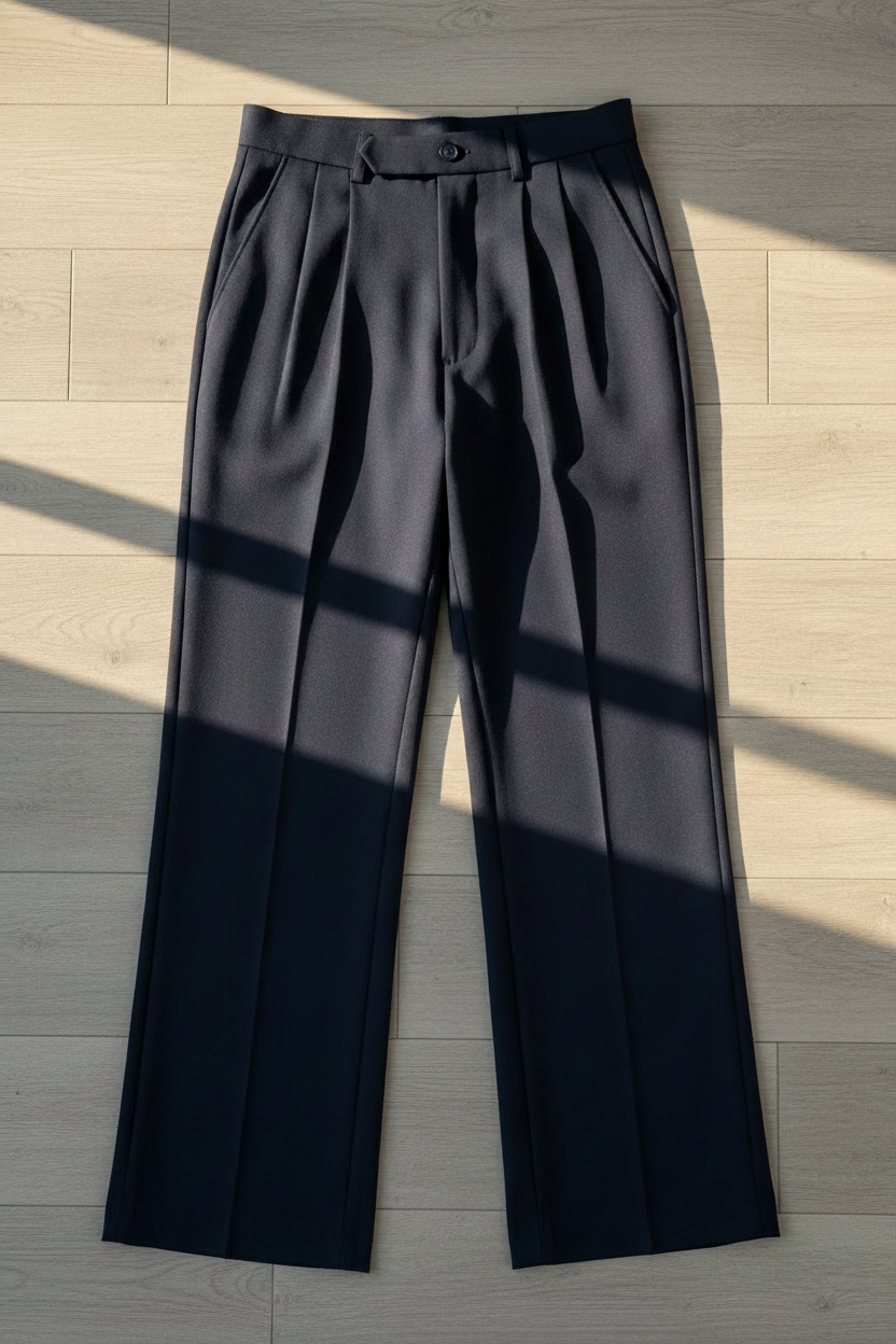 Pantalón Clásico de Pinzas - Azul Marino