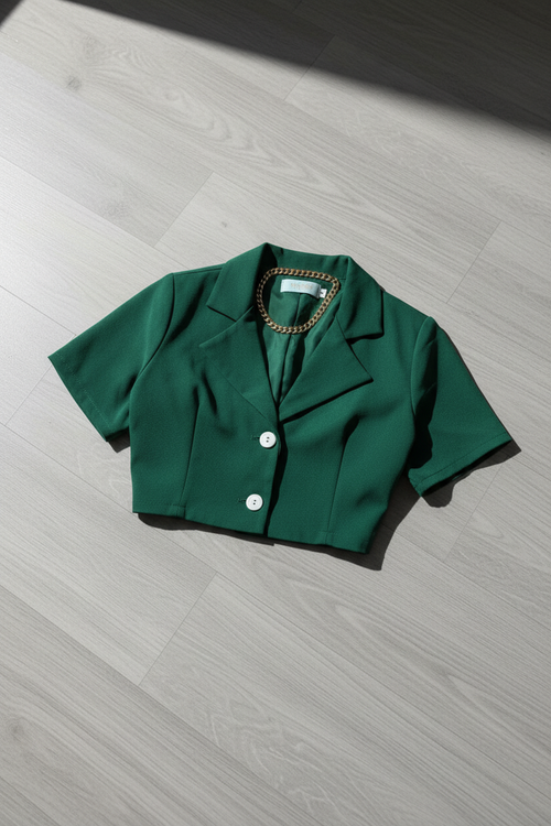 Bluza Crop KMS - Verde Bosque