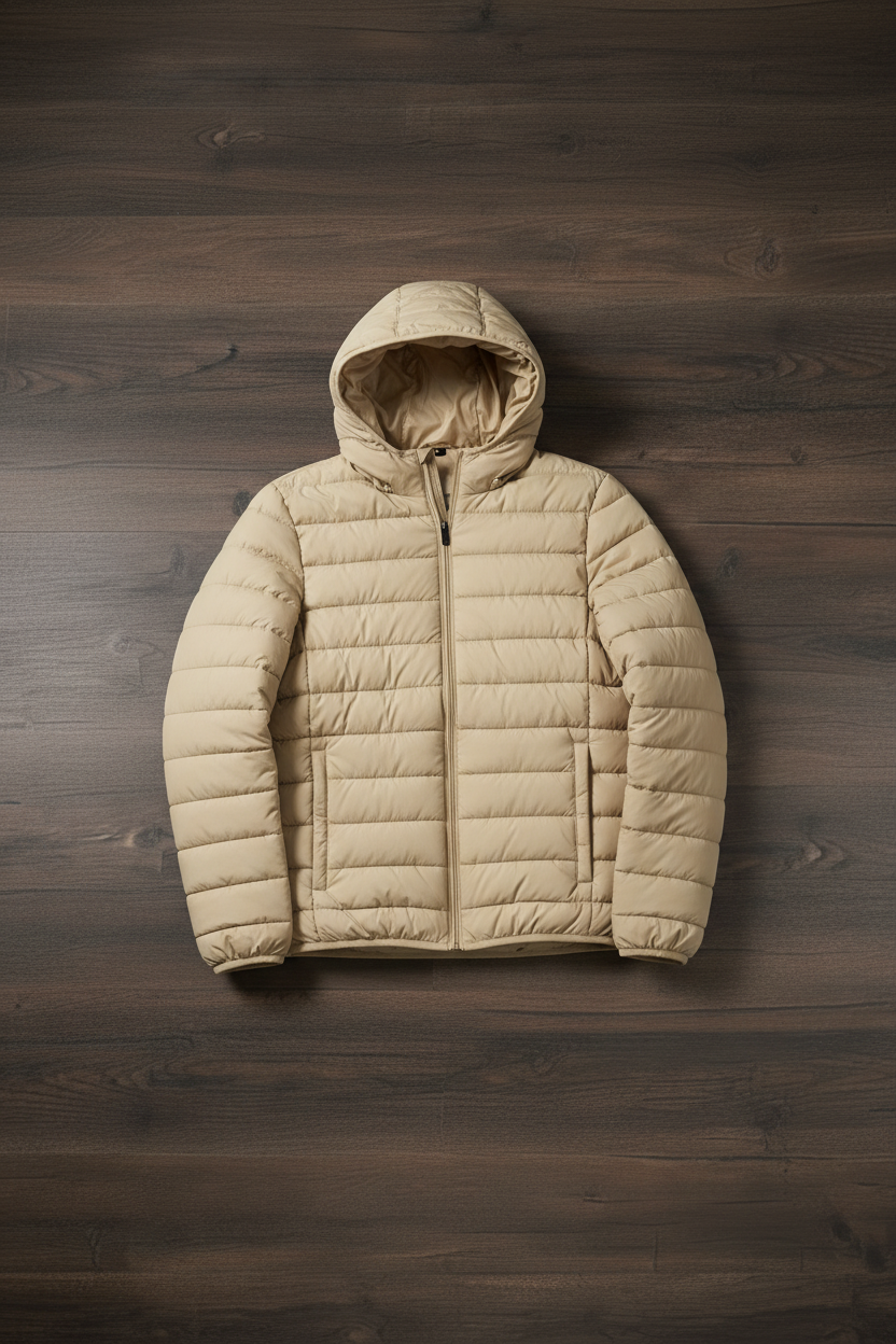 Chaqueta Puffer Beige Crema