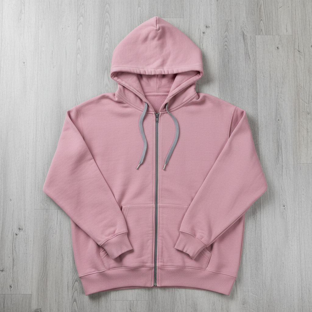 Hoodie Zip-Up Oversize Rosa