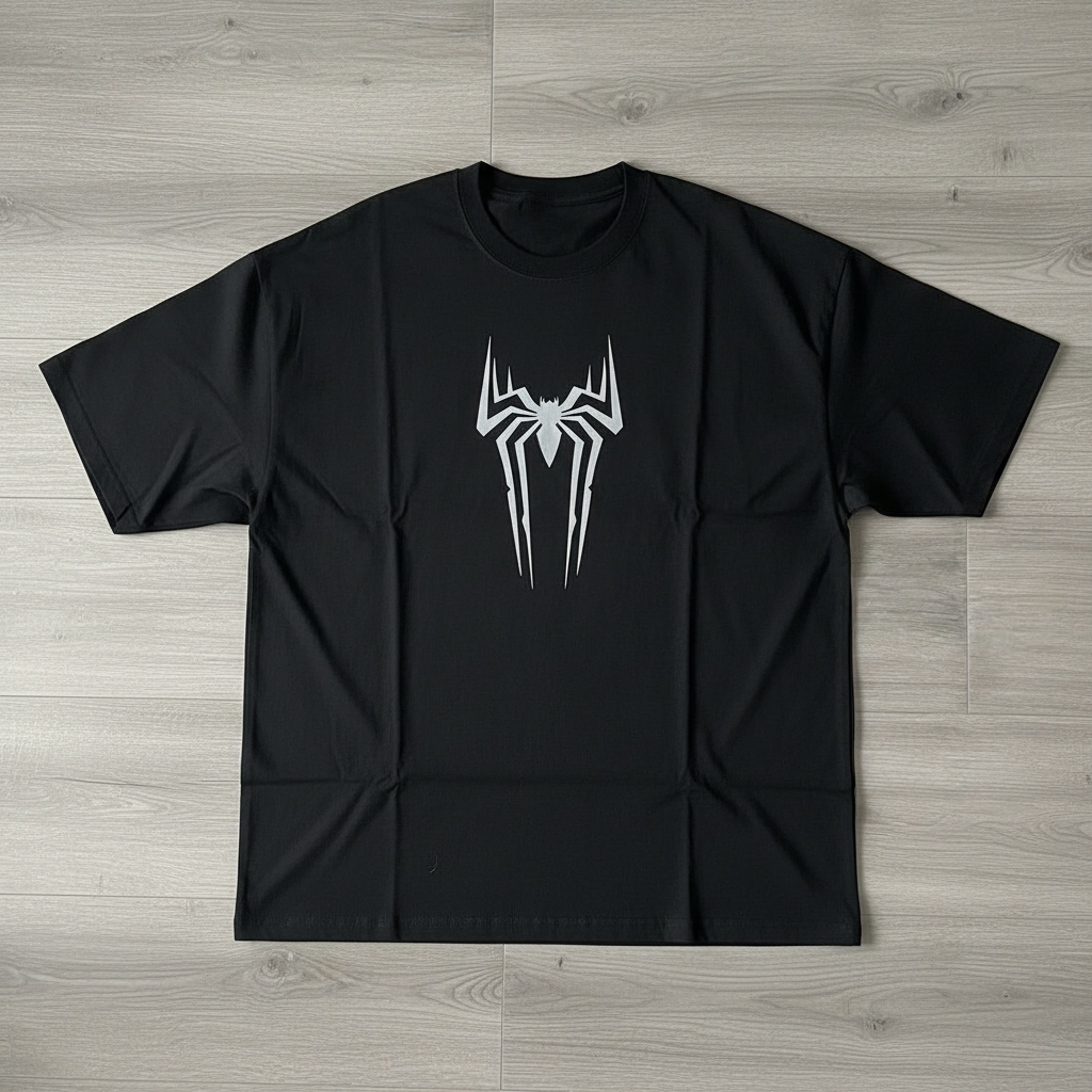 Camiseta Spider Logo Oversize Negro