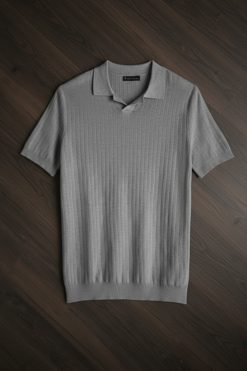 Polo Tejido Cuello Johnny - Gris