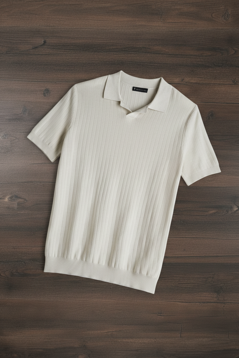 Polo Tejido Cuello Johnny - Blanco