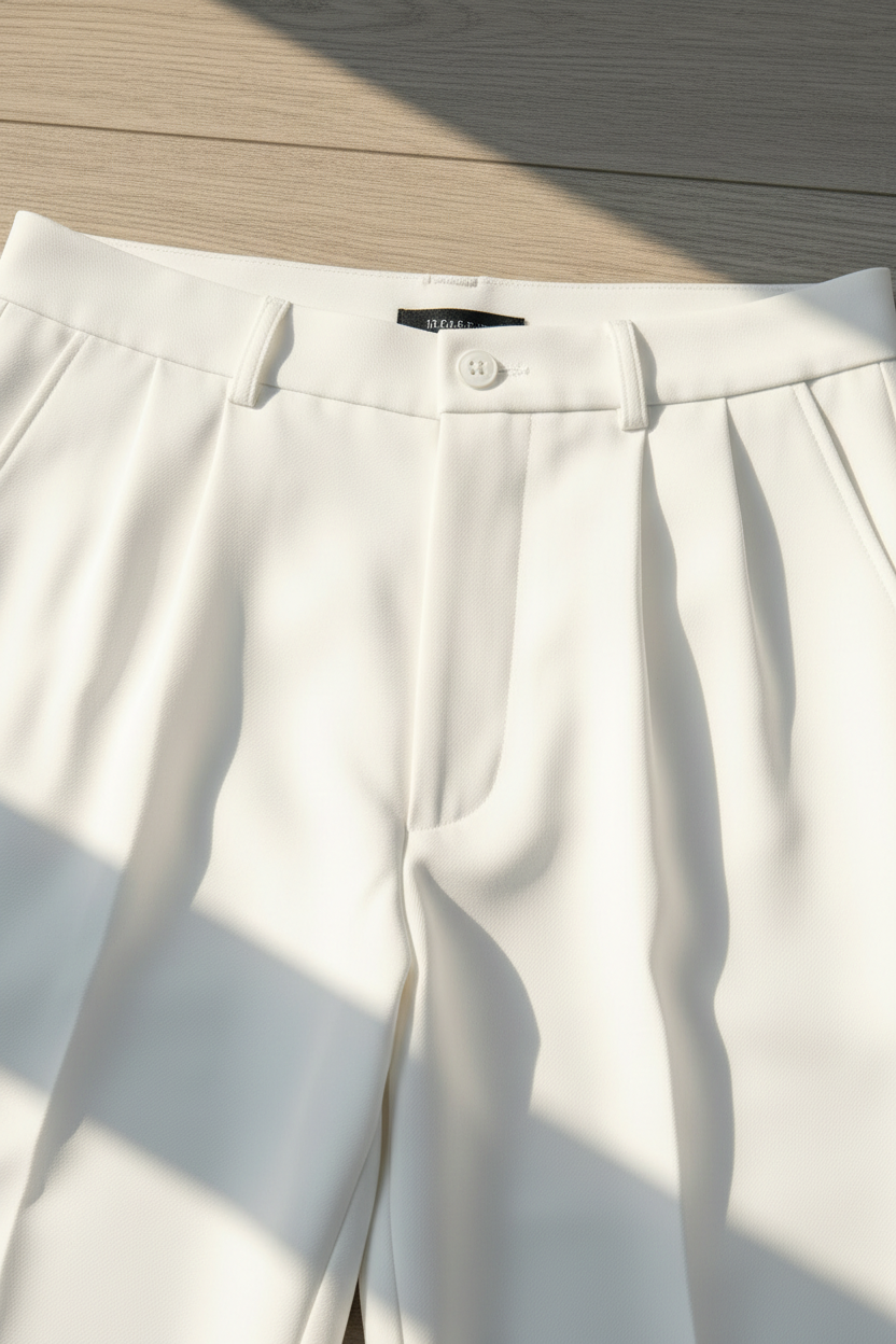 Pantalón Clásico de Pinzas - Blanco
