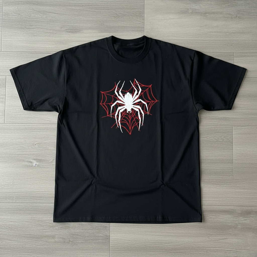Camiseta Spider Web Oversize Negro