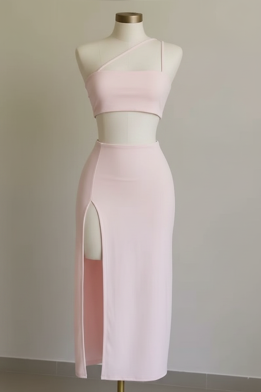 Conjunto Top Falda Maxi KMS - Rosa Bebé