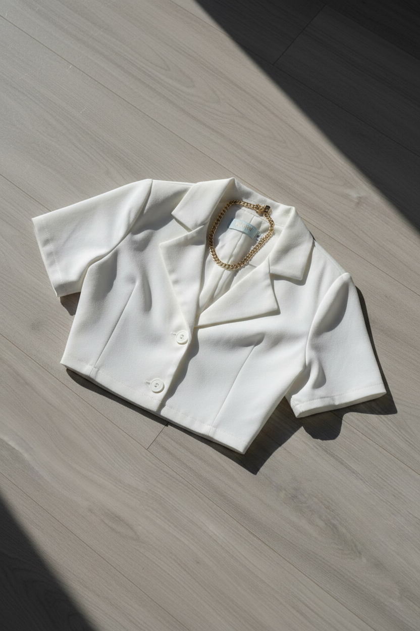 Bluza Crop KMS - Blanco