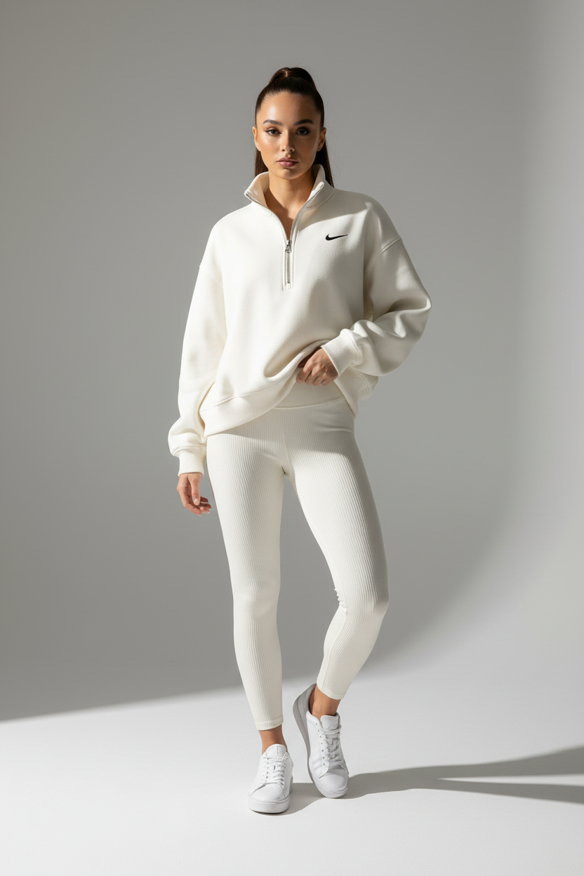 Sudadera blanca con modelo
