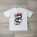 Tokyo Dragon tee - black dragon with cherry blossoms and katana